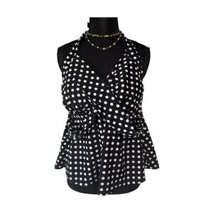 Merona Black & White Polka Dot Halter Tankini 20W Coquette/ Pin Up Style